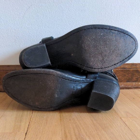 Black Leather Ankle Boots with Harness Detail - Picture 5 of 5